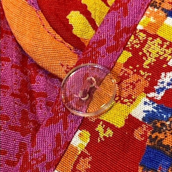 VNTG Carole Little Red and Yellow Blazer Vibrant Suit Jacket - Picture 8 of 10